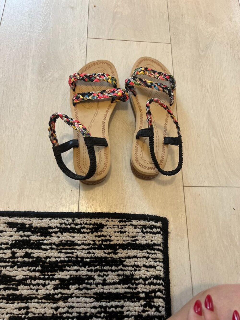 South of France Multicolour Braided Sandals | European Riviera Style